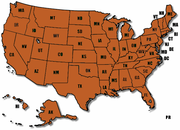Map of United States (35478 bytes)